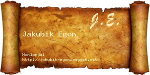 Jakubik Egon névjegykártya